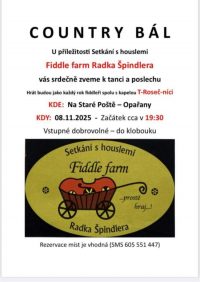Fiddle farm zve na velký country bál 8.11.2025 od 19:30